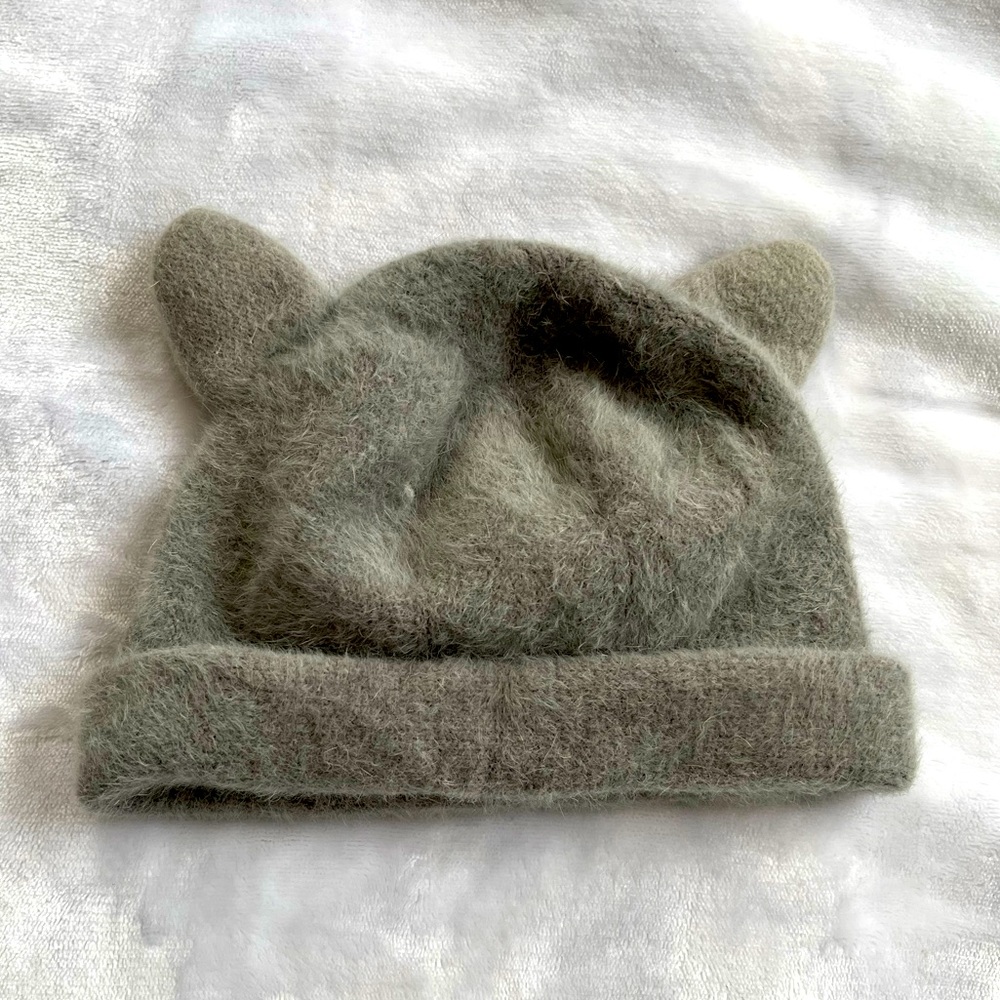 Soft Knit Grey Cat Ear Beanie